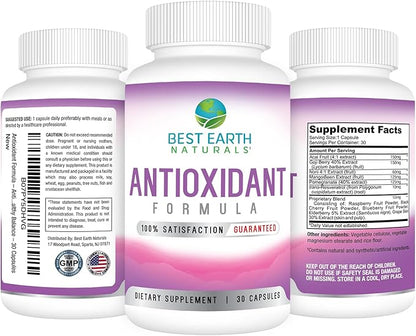 Best Earth Naturals Antioxidant Supplement with Pomegranate, Mangosteen, Goji Berry Capsules for Immune Support - 30 Day Supply