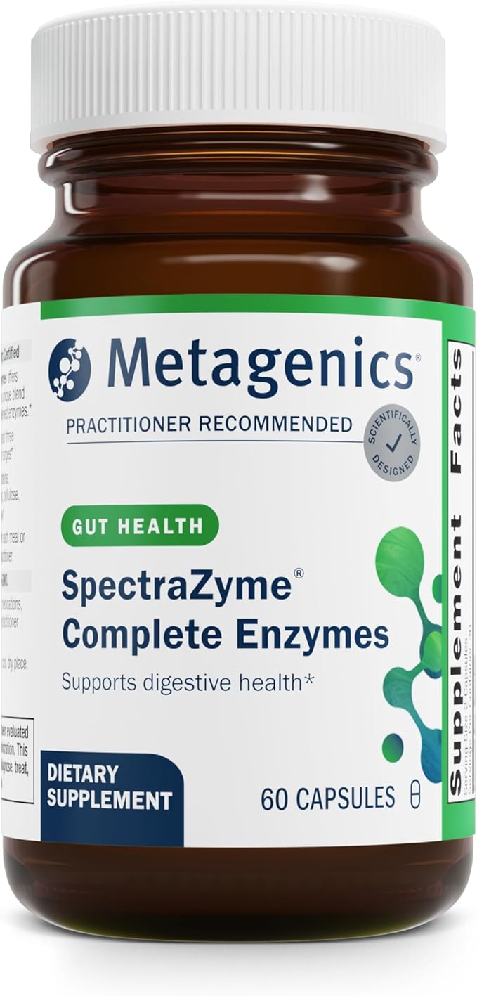 Metagenics SpectraZyme Complete Enzyme Complex - Digestive Enzymes Supplement - Digestive Health for Men & Women* - Non-GMO - 60 Capsules