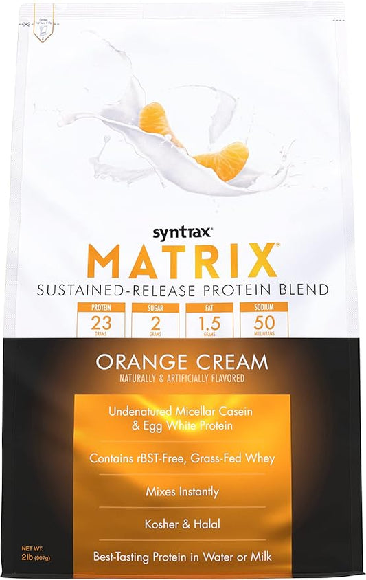 Syntrax Nutrition Matrix Sustained-Release Protein Blend Orange Cream 2 lbs.