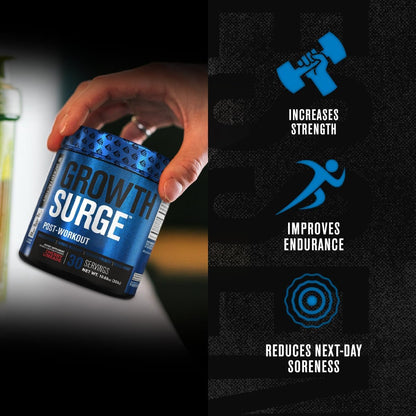 Jacked Factory Growth Surge Creatine Post Workout w/L-Carnitine - Daily Muscle Builder & Recovery Supplement with Creatine Monohydrate, Betaine, L-Carnitine L-Tartrate - 30 Servings, Swoleberry