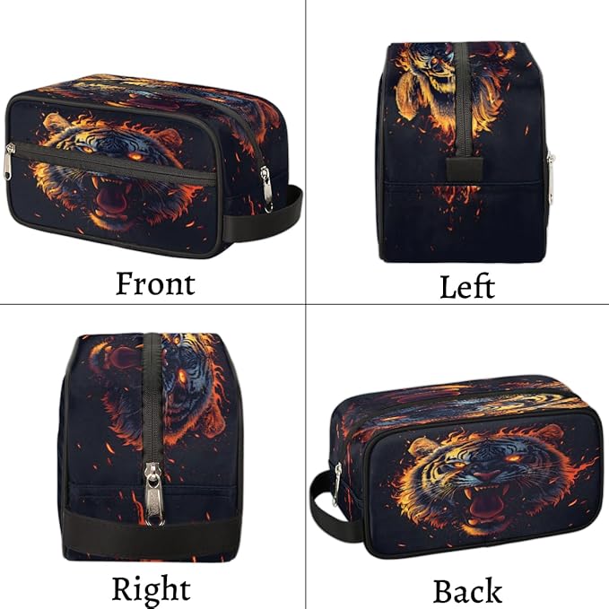 Tiger Hanging Toiletry Bag for Boy Men,Travel Cosmetic Bag,Waterproof Makeup Bag,Approved Hygiene Bag Shave Dopp Kit Organizer for Toiletries Shower Bathroom Gifts