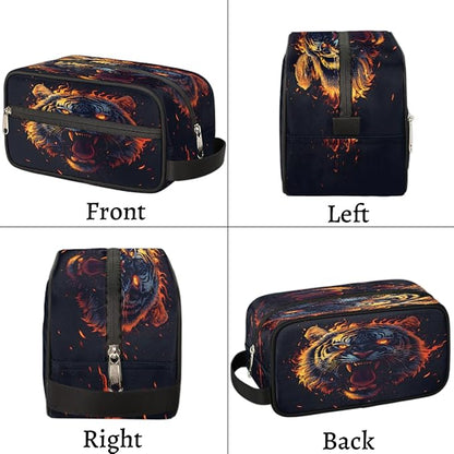 Tiger Hanging Toiletry Bag for Boy Men,Travel Cosmetic Bag,Waterproof Makeup Bag,Approved Hygiene Bag Shave Dopp Kit Organizer for Toiletries Shower Bathroom Gifts