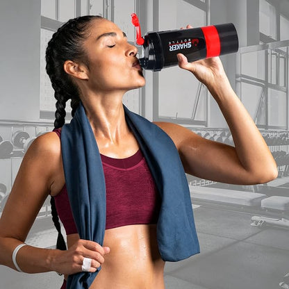 XTK Shaker Bottle 16OZ Protein Shaker Bottles with Mix Ball Sports Water Bottle Leak Proof GYM Cup for Protein Mixes with Powder Storage & Pill Organizer, Ideal for Pre Workout,BPA Free(red)