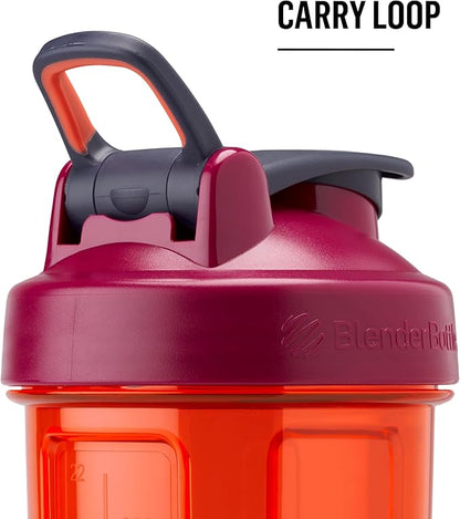BlenderBottle Shaker Bottle Pro Series Perfect for Protein Shakes and Pre Workout, 24-Ounce, Full-Color Grey