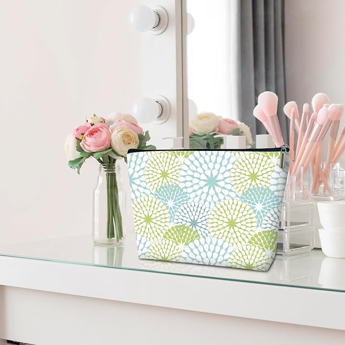 Multifunctional Makeup Bag - Mandala Flowers, Floral Toiletry Pouch for Her - Gift for Women, Girls, Sisters, Daughters, Moms - Travel Accessories