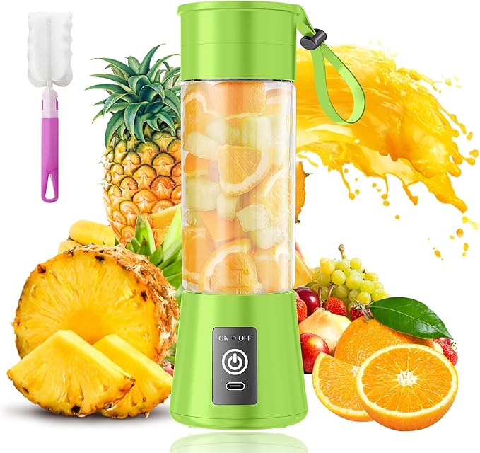 Portable Personal Size Mini Blender - 2025 Upgraded Cordless Blender for Smoothies & Shakes, Type-C Rechargeable, 380Ml Traveling BAP Free Juicer Cup for Sports/Travel/Home, 20000Rpm/Min Speed