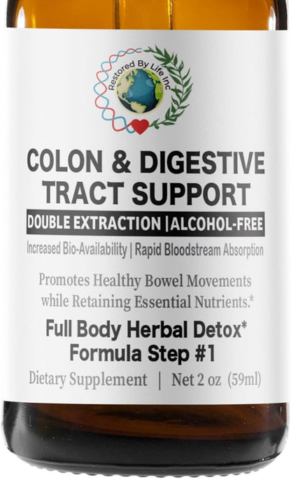 Colon Digestive Tract Support | 2 oz. Liquid Extract Tincture | Detox Cleanse Support Formula