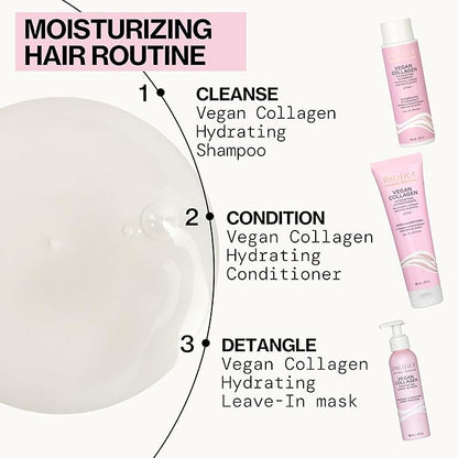 Pacifica Vegan Collagen Leave-In Repair Hair Mask – Leave-In Conditioner Treatment for Dry Damaged Hair, Hydrating Hair Repair Mask to Strengthen, Reduce Breakage & Split Ends Vegan & Cruelty-Free 4oz