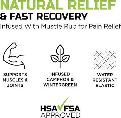 Herbal-Infused, Therapeutic Sports Tape – Stretchable, Breathable & Patented Medical Grade Kinesiology Tape for Natural Relief in Muscles, 20 Precut, 10” Strips