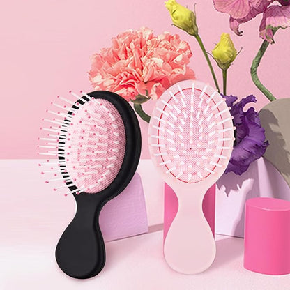 Mini Hair Bursh for Women,girls-Protable Travel Size Hair Brush for Pockets,Purse,backpack-Mini Detangler Brush for All Hair Types,Small Hair Brush for Detangling(Pink)