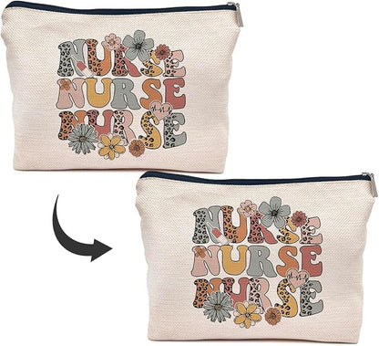 IWXYI Nurse Makeup Bag, Zipper Pouch Travel Toiletry for Women, Appreciation Gift, Nursing Week, Graduate Gifts