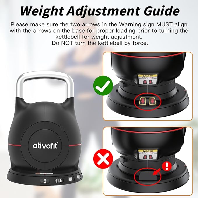 Ativafit 7 in 1 Adjustable Kettlebell 5-44lbs Adjustable