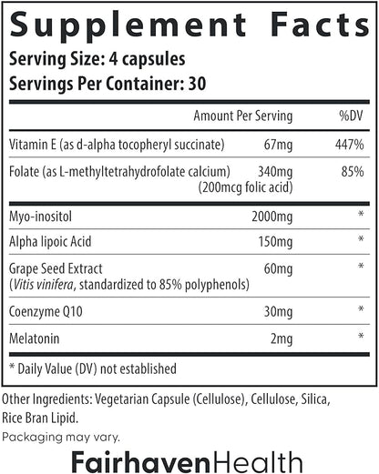 Fairhaven Health Ovaboost Fertility Supplements for Women | Conception for her Vitamins | Womens Ovulation & Egg Quality | Myo-Inositol, Folate & CoQ10 | Natural Fertility Support | 120 Capsules