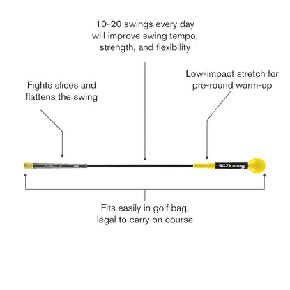 SKLZ Gold Flex Golf Swing Trainer and Warm-Up Stick - Essential Golf Accessories for Golfers, 48"/40” Golf Equipment for Distance, Balance Building, Power & Grip Training, Portable & Course-Legal