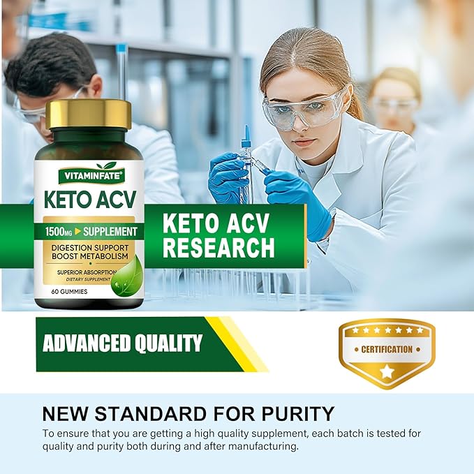 Keto ACV Gummies Advanced 1500 mg- 120 Gummies Keto Apple Cider Vinegar Gummies Supports Metabolism, Energy & Immune Support Balance for Men & Women