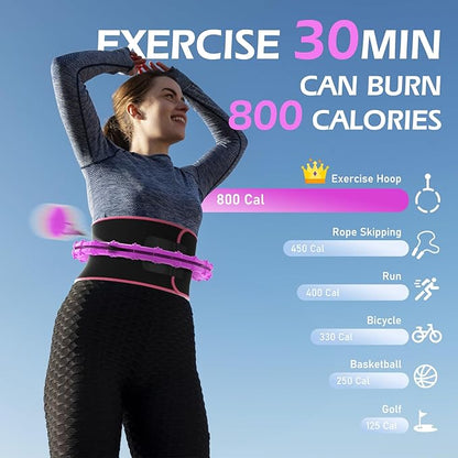 Weighted Hula Circle for Adults Weight Loss 51 Inch 27 Detachable