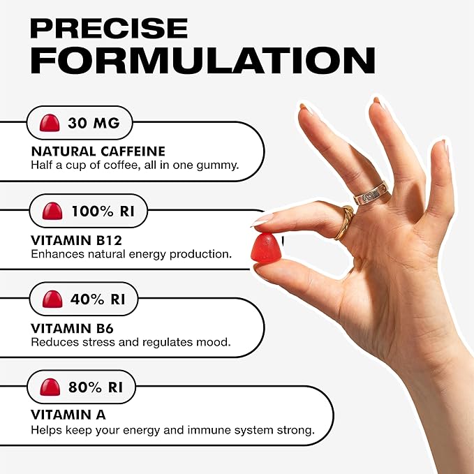 Energy Bytes Caffeine Gummies | Instant Energy Chews for Running, Cycling and Sports Performance | Vegan, Low Sugar | Variety Pack (12-Pack)