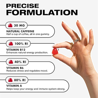 Energy Bytes Caffeine Gummies | Instant Energy Chews for Running, Cycling and Sports Performance | Vegan, Low Sugar | Variety Pack (12-Pack)