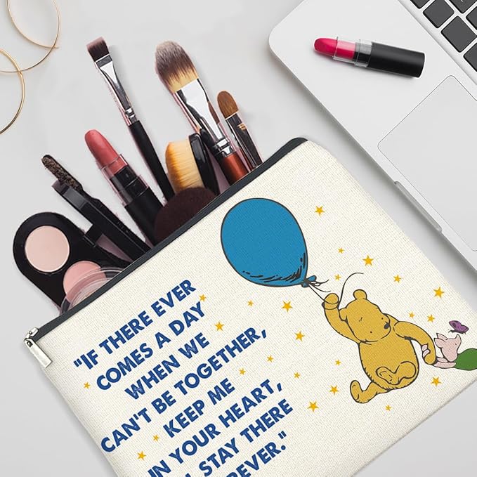 YeleY Friendship for Women Friends, Winnie the Pooh for Women Friends, Winnie the Pooh Makeup Bag for Teens Women Friends, Long Distance Friendship Gifts