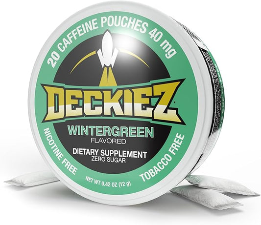 Caffeine Pouches, 1 Can (20 Pouches), Pre Workout Pouches, Coffee Pouches & Energy Drink Alternative, 40mg Caffeine per Pouch, Sugar Free Caffeine Supplement, Wintergreen Flavor