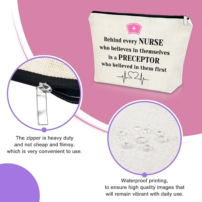 Sazuwu Nurse Gifts for Women Makeup Bag Nurse Week Appreciation Gifts Nurse Practitioner Gifts Cosmetic Bag Best Nurse Practitioner Ever Gifts Graduation Retirement Birthday Gifts Travel Pouch