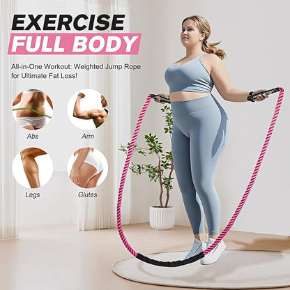 Jump Rope, Weighted Jump Ropes for Men women, 2.8lb 3.8lb 5lb Heavy Skipping Rope for Exercise, Adult Jumpropes for Home Workout, Improve Strength and Building Muscle,Total Body Workout Equipment