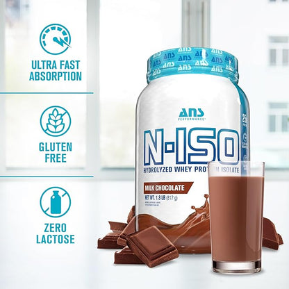 100% Pure Hydrolyzed Whey Isolate Protein + BCAAs - 25g of Protein - Peanut Free, Gluten Free, Zero Lactose (Milk Chocolate, 1.8 lb)