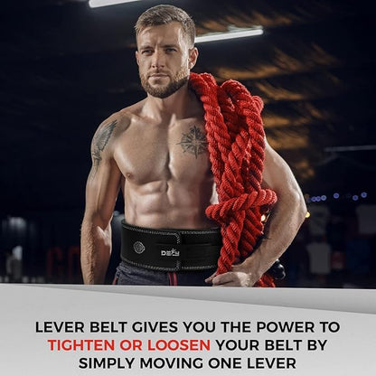 DEFY Weight Lifting Lever Belt - Pure Leather 10MM Weightlifting 4" Wide