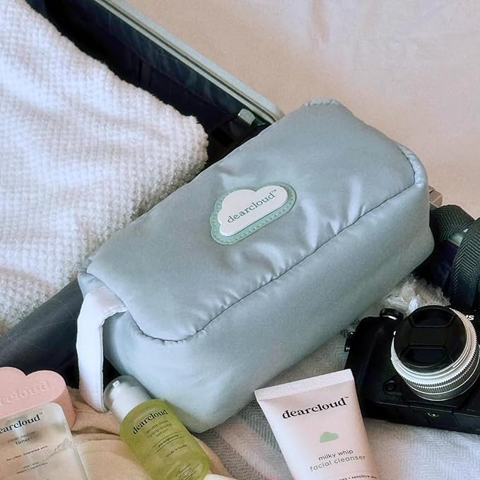 Soft Blue Cosmetics Bag - Lightweight Makeup Bag & Travel Organizer (Soft Blue)
