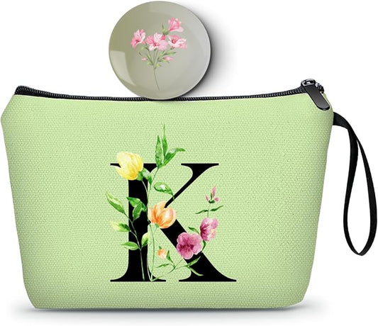 SEAMOON Birthday Thank You Appreciation Monogrammed Gifts for Mom Aunt Teacher Sister Friend Coworkers Bride Bridesmaid Makeup Cosmetic Bag with Mirror Mothers Day Christmas Graduation K