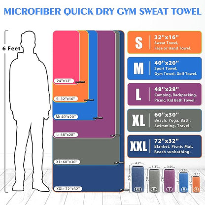 HOEAAS 2 Pack Microfiber Camping Towels