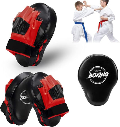 Valleycomfy Boxing Curved Focus Punching Mitts- Leatherette Training Hand Pads
