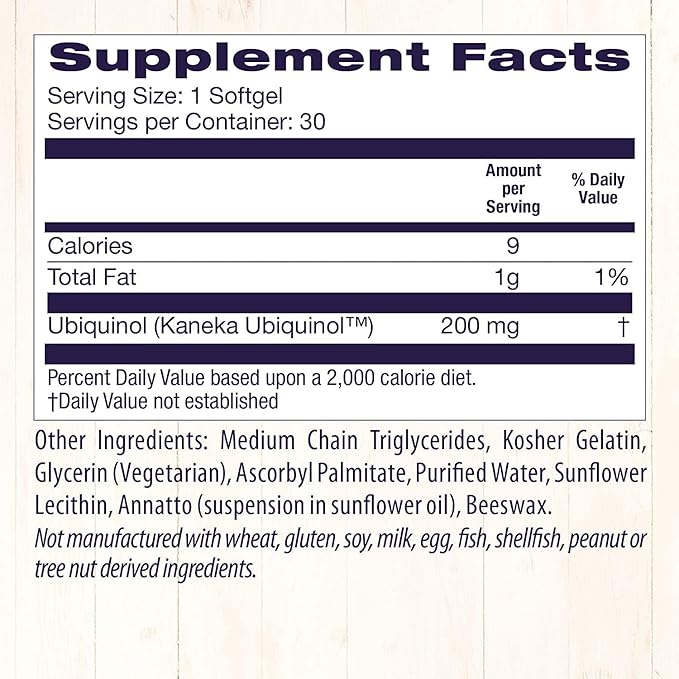 Healthy Origins Ubiquinol (Active Form of CoQ10), 200 mg - Activated Form of CoQ10 - Kaneka Ubiquinol Supplements for Heart Health & Antioxidant Support - Gluten-Free & Non-GMO - 30 Softgels