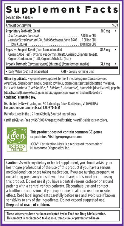 New Chapter Probiotic All-Flora - 60 ct (2 Month Supply) for Advanced Digestion & Complete Gut Health with Prebiotics + Postbiotics, Clinically Studied Strains, 100% Vegan, Non-GMO, Shelf Stable