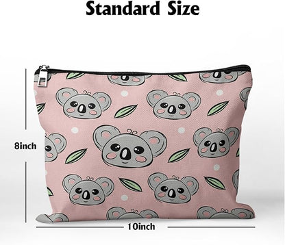 Cafl Cute Koala Face Makeup Bag Koala Cosmetic Bag for Women Large Capacity Make Up Bag Portable Travel Toiletry Pouch Organizer 10 * 8inch