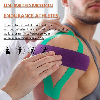 Kinesiology Tape Roll 35M, K Tape Knee Support Uncut Roll, Muscle Tape for Pain Relief, Beige