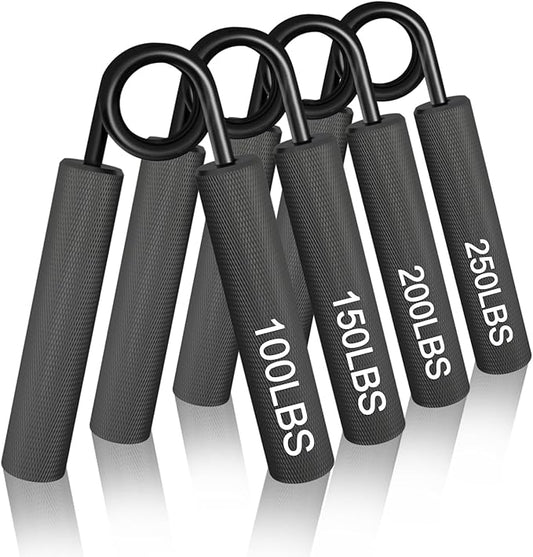 Grip Strength Trainer 4 Pack (100 150,200,250lbs), Metal