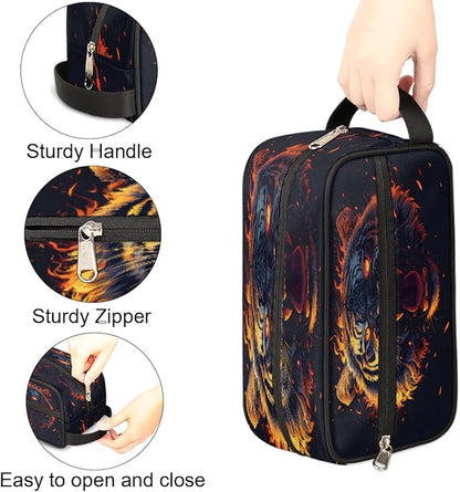 Tiger Hanging Toiletry Bag for Boy Men,Travel Cosmetic Bag,Waterproof Makeup Bag,Approved Hygiene Bag Shave Dopp Kit Organizer for Toiletries Shower Bathroom Gifts
