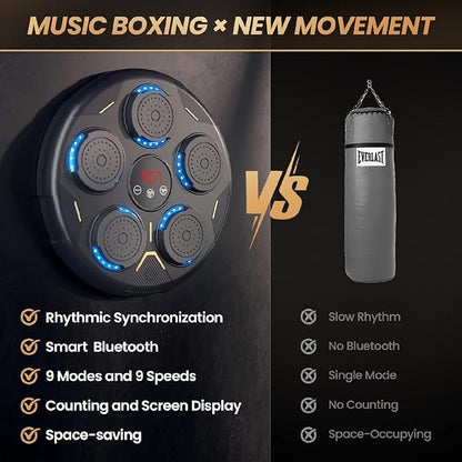 Music Boxing Machine, Boxing Machine with Beat Sync, Music Boxing for Adults and Kids, 9 Modes & 9 Speeds Includes Boxing Gloves