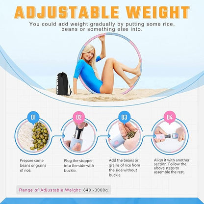 Weighted Detachable Exercise Ring 2 to 5lb Adjustable, 8 Sections