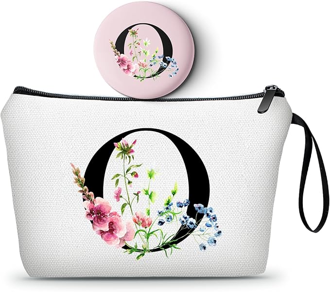 SEAMOON Women Birthday Unique Maid of Honor Friendship Gifts for Women Sister Bridesmaid Bride Personalized Travel Makeup Cosmetic Bag with Mirror Valentines Mothers Day Christmas Graduation O