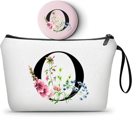 SEAMOON Women Birthday Unique Maid of Honor Friendship Gifts for Women Sister Bridesmaid Bride Personalized Travel Makeup Cosmetic Bag with Mirror Valentines Mothers Day Christmas Graduation O