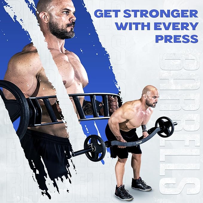 Yes4All Multi Grip Barbell & Cable Attachment - 2 Collars,