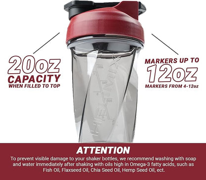 HELIMIX 1.5 Vortex Blender Shaker Bottle Holds Upto 20oz | No Blending Ball or Whisk | USA Made | Portable Pre Workout Whey Protein Drink Shaker Cup | Mixes Cocktails Smoothies Shakes | Top Rack Safe