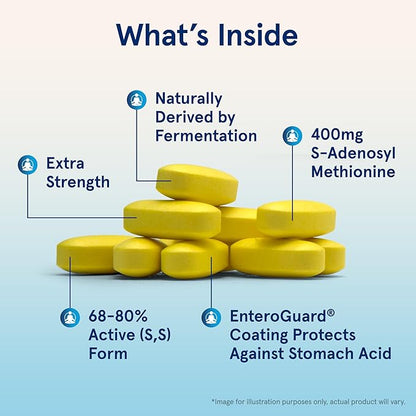Jarrow Formulas SAMe 400 mg, Supports Joint Health, Liver Function, Brain Metabolism, 30 Tablets, Up To a 30 Day Supply