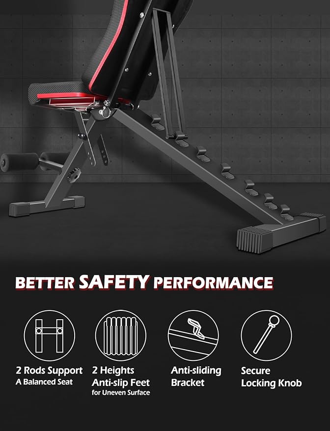 Weight Bench, Adjustable Strength Training Benches for Full