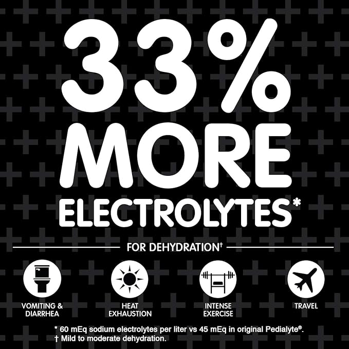 Pedialyte AdvancedCare Plus Electrolyte Powder, Strawberry Freeze And Berry Frost, With 33% More Electrolytes and Has PreActiv Prebiotics, 0.6 Oz Powder Packs (48 Count)