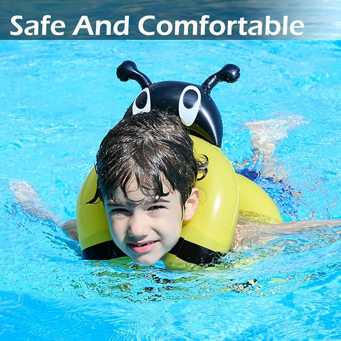 Kids Swimming Bee Floaties for Boys and Girls 3-6yrs Old,Inflatable Swim Vest Sea for Children Beach Pool – Learn to Swim Floaty for Weight 33-50lbs Pool