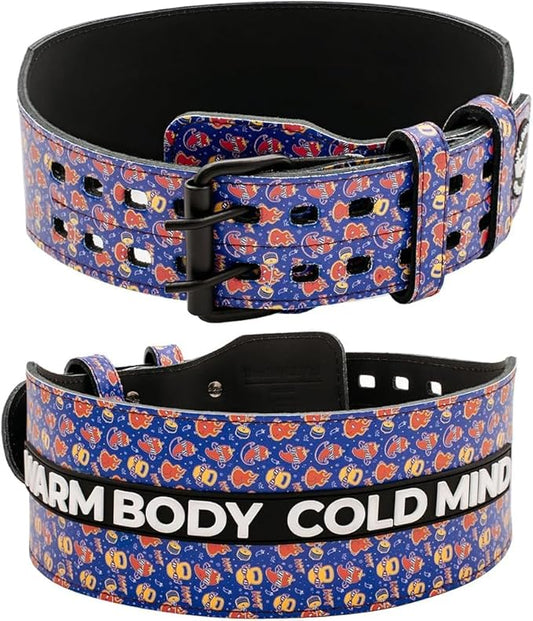 WARM BODY COLD MIND Leather Weight Lifting Belt 4" Adjustable