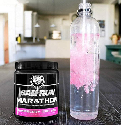 6AM Run Marathon, Pre-Workout Powder for Distance Running, Essential Amino Energy for Cardio & Stamina, All-Natural High-Energy Formula with No Jitters, Raspberry Iced Tea, 40 Servings